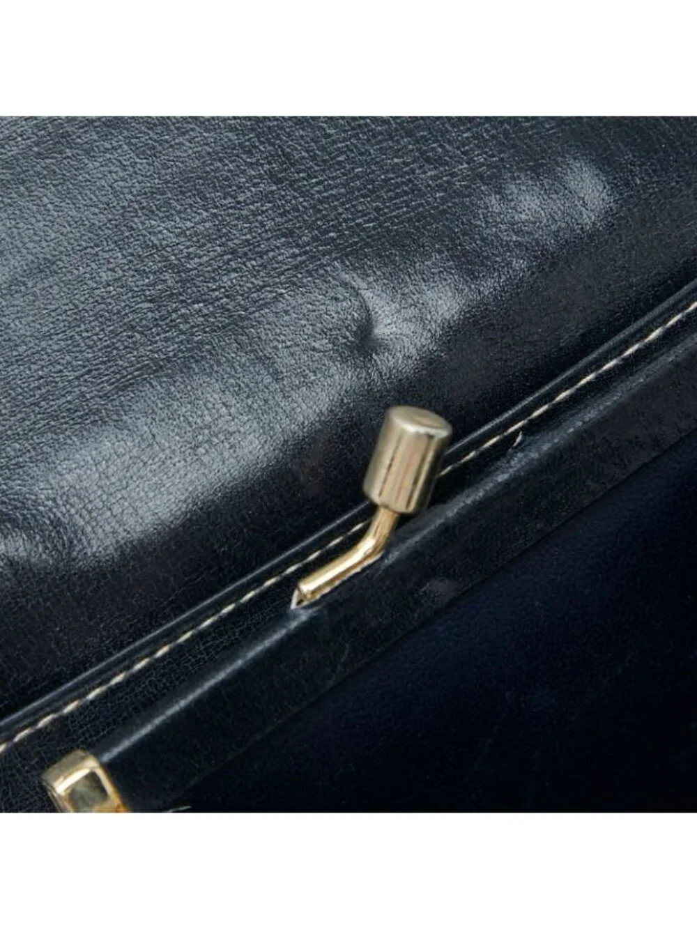 Celine C Saluki Bifold Wallet Navy Canvas Leather